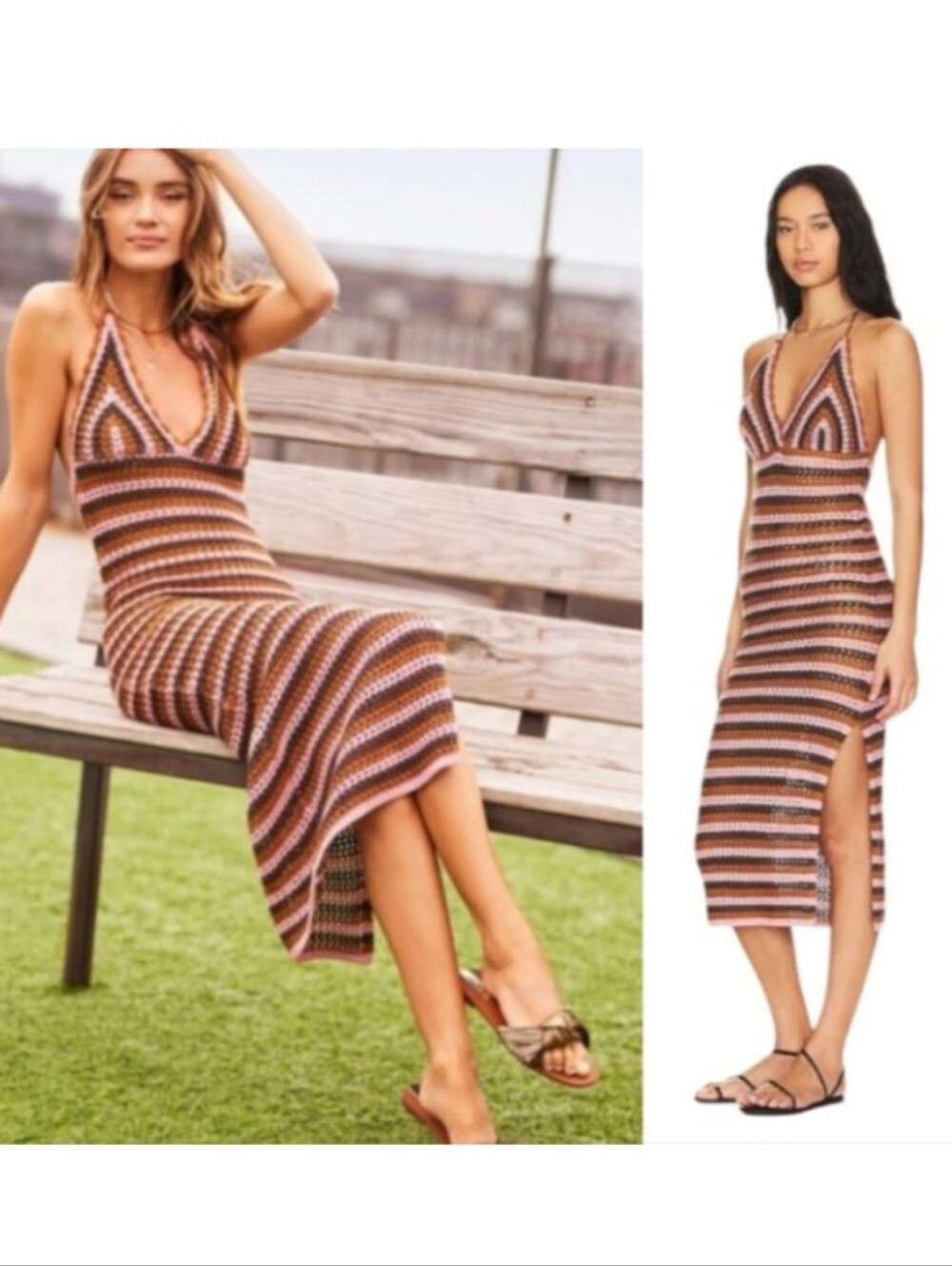 Heartloom Paola Crochet Halter Maxi Dress REVOLVE - Picture 2 of 12